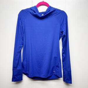 Gap Fit Women's Activewear Blue Long Sleeve Hooded Pullover Size Medium